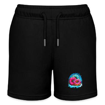 Überall Donuts: Leckere süße Donuts - Kinder Organic Joggingshorts Mini Bolter von Stanley/Stella - Schwarz - Vorne