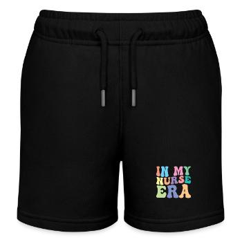 Nurse Retro Groovy In My - Kids Organic Sweat Shorts by Stanley/Stella - black - Front