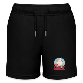 Knoblauch Knoblauchgeschmack Geschenk - Kinder Organic Joggingshorts Mini Bolter von Stanley/Stella - Schwarz - Vorne