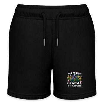 Grand-mère Fleur Sauvage Floral Nature Amour - Short de jogging enfant bio Stanley/Stella - noir - Devant
