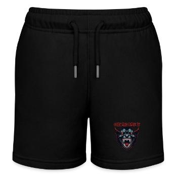 Demon head, Grin and bare it. - Kids Organic Sweat Shorts by Stanley/Stella - black - Front