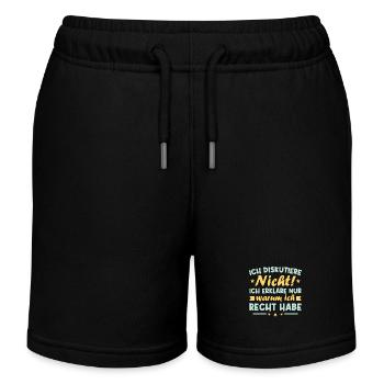 Ich diskutiere nicht erkläre warum ich recht habe - Kinder Organic Joggingshorts Mini Bolter von Stanley/Stella - Schwarz - Vorne