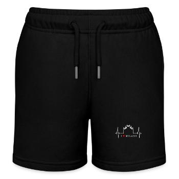 Milan Skyline Italy Heartbeat Fan Love Milano - Kids Organic Sweat Shorts by Stanley/Stella - black - Front