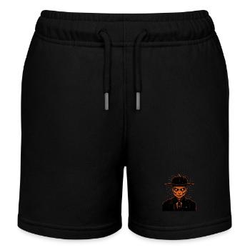 Skelettmann mit Hut und Mantel, Halloween - Kinder Organic Joggingshorts Mini Bolter von Stanley/Stella - Schwarz - Vorne
