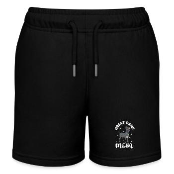 Great Dane Mom - Deutsche Dogge - Kids Organic Sweat Shorts by Stanley/Stella - black - Front