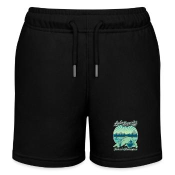 Lac Supérieur pêcheur, pêche rétro Vintage dicton - Short de jogging enfant bio Stanley/Stella - noir - Devant