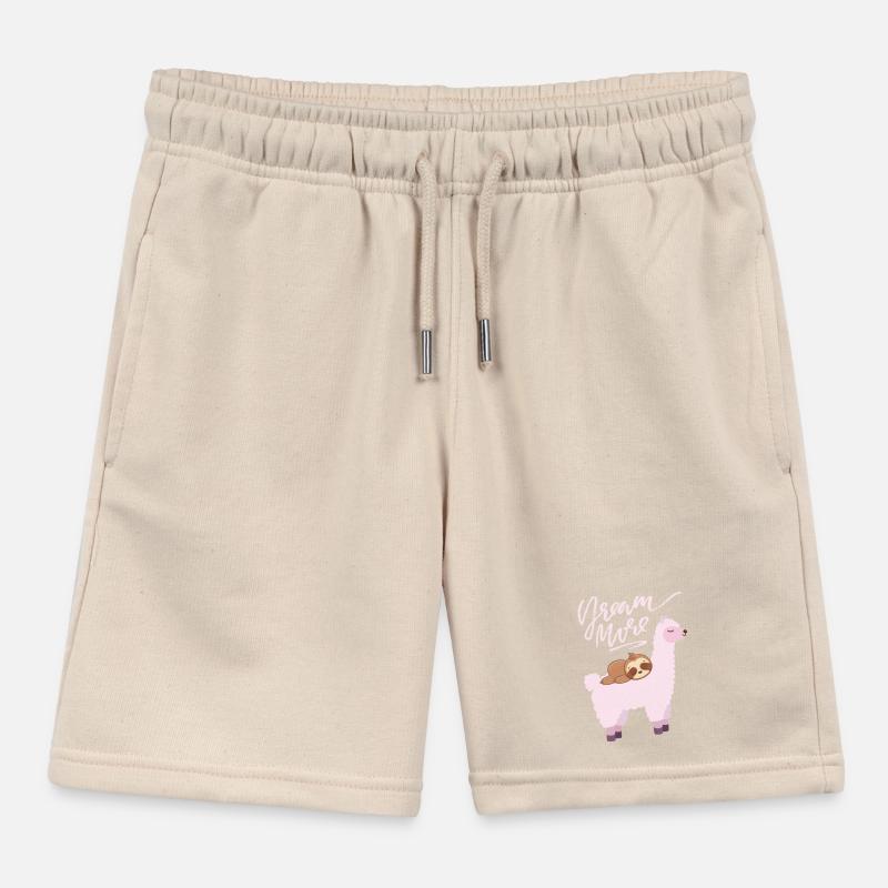 Llama Llama with Sloth, Sloth Tired, Comic Saying Kids Organic Sweat Shorts by Stanley/Stella