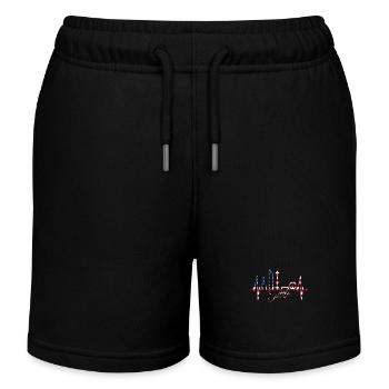 Seattle Skyline Herzschlag USA Fan Herz Puls Liebe - Kinder Organic Joggingshorts Mini Bolter von Stanley/Stella - Schwarz - Vorne