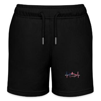 Washington D.C. Skyline Herzschlag USA Ostküste - Kinder Organic Joggingshorts Mini Bolter von Stanley/Stella - Schwarz - Vorne