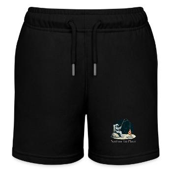 Astronaut Pizza Fishing in Space - Kids Organic Sweat Shorts by Stanley/Stella - black - Front