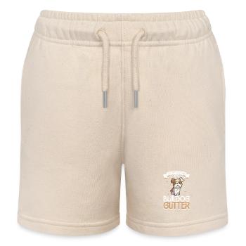 Bulldog Glitter - Kids Organic Sweat Shorts by Stanley/Stella - soft Ecru - Front