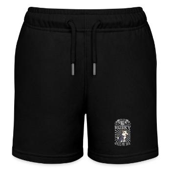Jesus and my Siberian Husky - Kids Organic Sweat Shorts by Stanley/Stella - black - Front