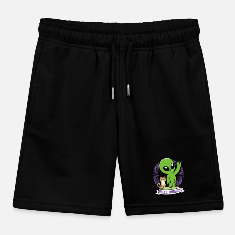 bande dessinée extraterrestre drôle, extraterrestres avec chat, dire Short de jogging enfant bio Stanley/Stella