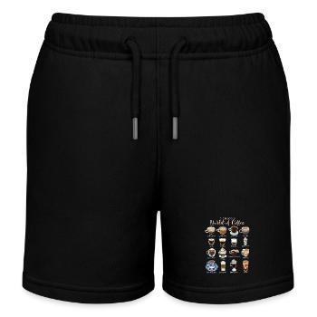 Die leckere Welt des Kaffee - Kaffee - Kinder Organic Joggingshorts Mini Bolter von Stanley/Stella - Schwarz - Vorne