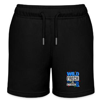 Kindergeburtstag T-Shirt Endlich Wild frech Feier - Kinder Organic Joggingshorts Mini Bolter von Stanley/Stella - Schwarz - Vorne