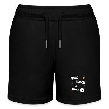 Kindergeburtstag T-Shirt Endlich Wild frech Feier - Kinder Organic Joggingshorts Mini Bolter von Stanley/Stella - Schwarz - Vorne