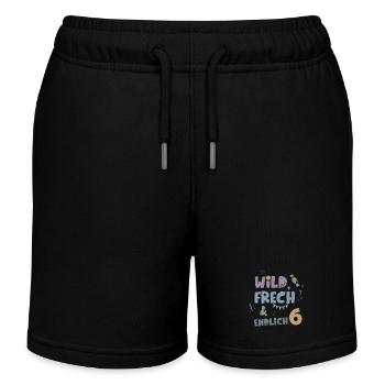 Kindergeburtstag T-Shirt Endlich Wild frech Feier - Kinder Organic Joggingshorts Mini Bolter von Stanley/Stella - Schwarz - Vorne