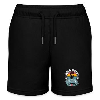 Kindergeburtstag T-Shirt Endlich Wild frech Feier - Kinder Organic Joggingshorts Mini Bolter von Stanley/Stella - Schwarz - Vorne
