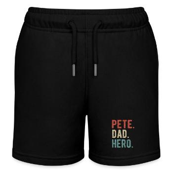 Pete Dad Held - Kinder Organic Joggingshorts Mini Bolter von Stanley/Stella - Schwarz - Vorne