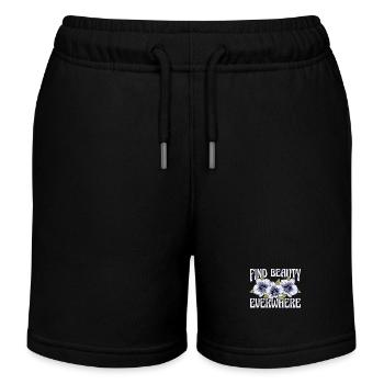 Orchids Find Beauty Everywhere Loves Orchid Flower - Kids Organic Sweat Shorts by Stanley/Stella - black - Front