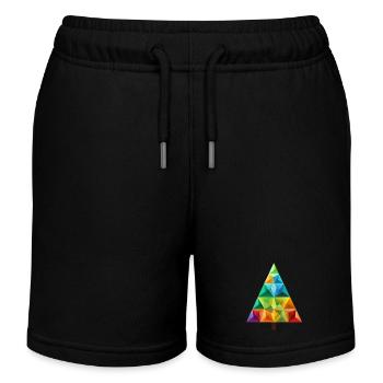 Farbenfroher Festzauber: Regenbogen Weihnachtsbaum - Kinder Organic Joggingshorts Mini Bolter von Stanley/Stella - Schwarz - Vorne