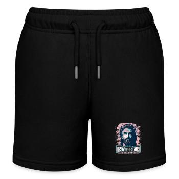 Jésus-Christ avec la couronne d’épines dicton chrétien - Short de jogging enfant bio Stanley/Stella - noir - Devant