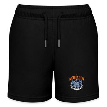 La méditation est ma passion Méditer amoureux des gorilles - Short de jogging enfant bio Stanley/Stella - noir - Devant