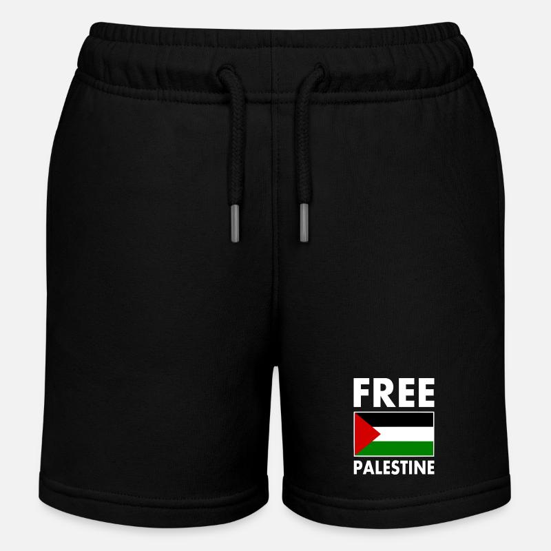 Free palestine - Short de jogging enfant bio Stanley/Stella - noir