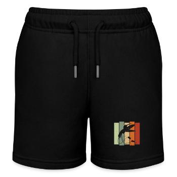 Quetzal Bird Retro Birdwatching Bird Watcher - Kids Organic Sweat Shorts by Stanley/Stella - black - Front