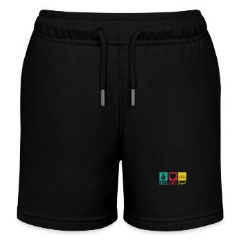 Peace Love Bread Bäcker - Kinder Organic Joggingshorts Mini Bolter von Stanley/Stella - Schwarz - Vorne