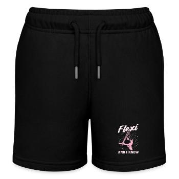 Aerialist Flexi And I Know It Loves Aerial Sports - Kids Organic Sweat Shorts by Stanley/Stella - black - Front