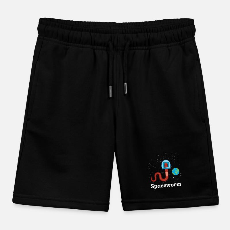 Spaceworm earthworm funny space Kids Organic Sweat Shorts by Stanley/Stella