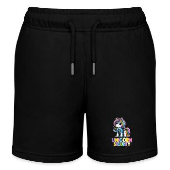 Einhorn Regenbogen Niedliches Einhorn Sicherheit - Kinder Organic Joggingshorts Mini Bolter von Stanley/Stella - Schwarz - Vorne