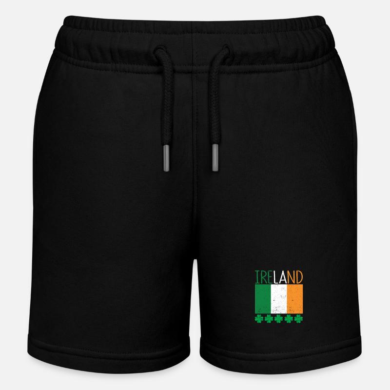Drapeau irlandais patriotique Irlande trèfle - Short de jogging enfant bio Stanley/Stella - noir