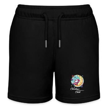 Weihnachtsmann auf Schaukel Weihnachten Kind - Kinder Organic Joggingshorts Mini Bolter von Stanley/Stella - Schwarz - Vorne