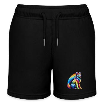 Regenbogenhund für Hundebesitzer - Kinder Organic Joggingshorts Mini Bolter von Stanley/Stella - Schwarz - Vorne