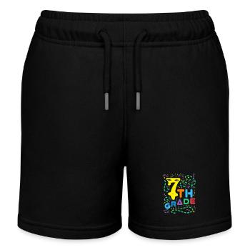 Gelbe Sieben - 7th Grade - Kinder Organic Joggingshorts Mini Bolter von Stanley/Stella - Schwarz - Vorne