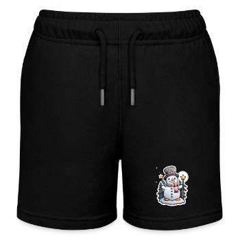 Schneemann - Kinder Organic Joggingshorts Mini Bolter von Stanley/Stella - Schwarz - Vorne