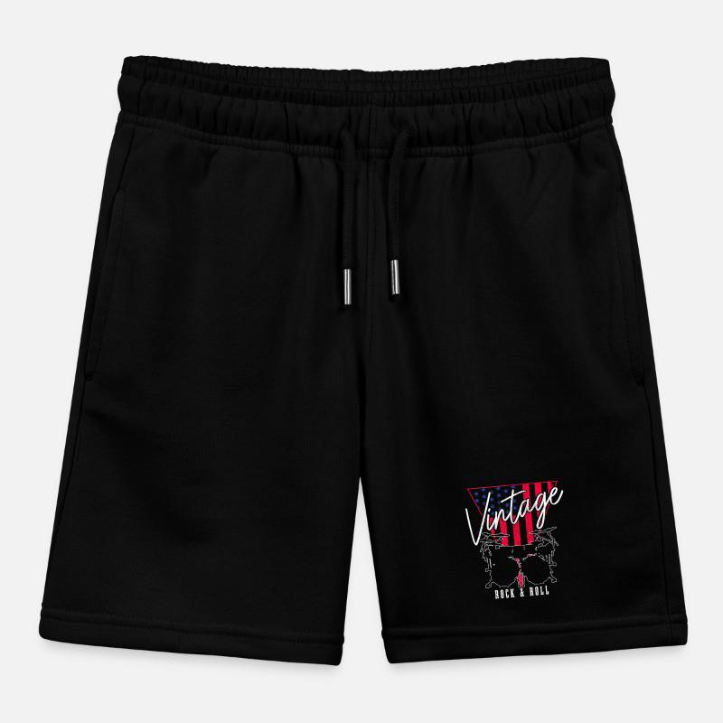 Drummer Drummer Gift Vintage Kids Organic Sweat Shorts by Stanley/Stella