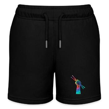 Drummer Drummer Gift Vintage - Kids Organic Sweat Shorts by Stanley/Stella - black - Front