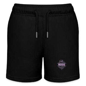 Music with Musical Notes Music Tone - Kids Organic Sweat Shorts by Stanley/Stella - black - Front