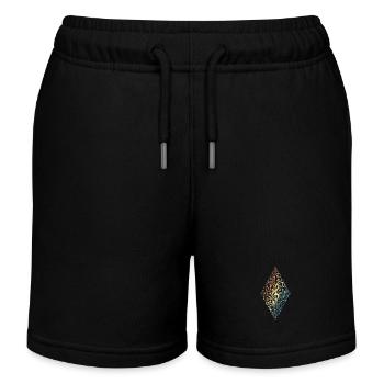 Music Treble Clef Cloud of Sheet Music Tone - Kids Organic Sweat Shorts by Stanley/Stella - black - Front