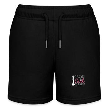 Ich spiele wie ein Mädchen, das versucht, mit dem - Kinder Organic Joggingshorts Mini Bolter von Stanley/Stella - Schwarz - Vorne