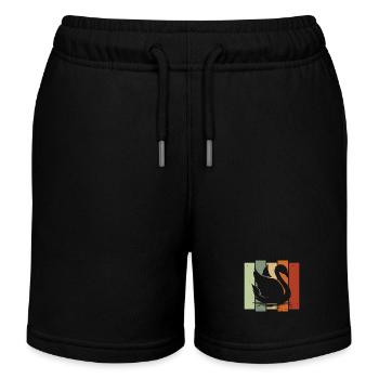 Cygne rétro Birdwatching Bird Watcher - Short de jogging enfant bio Stanley/Stella - noir - Devant