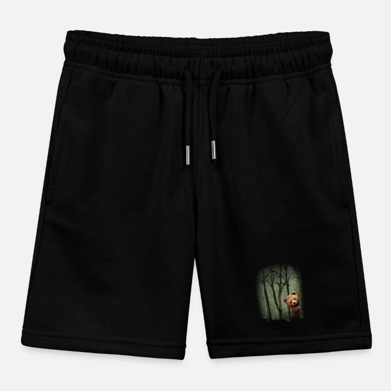 Forest animals Bear in the forest Experience nature Environmental protection Kids Organic Sweat Shorts by Stanley/Stella