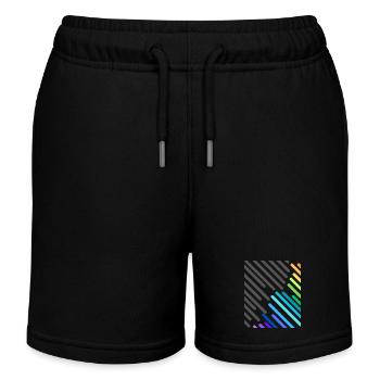Colorful gray stripes - Kids Organic Sweat Shorts by Stanley/Stella - black - Front