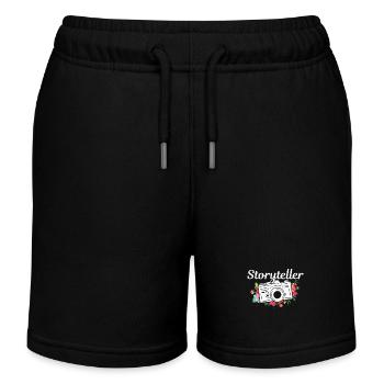 Photographer Camera Photography Gift - Kids Organic Sweat Shorts by Stanley/Stella - black - Front