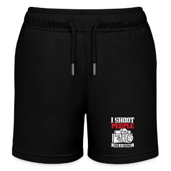 Photographer Camera Photography Gift - Kids Organic Sweat Shorts by Stanley/Stella - black - Front