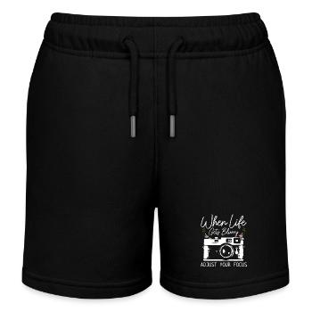 Photographer Camera Photography Gift - Kids Organic Sweat Shorts by Stanley/Stella - black - Front