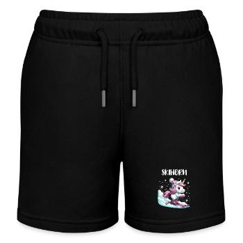Mignon Licorne Ski Vacances Ski Piste Rose - Short de jogging enfant bio Stanley/Stella - noir - Devant